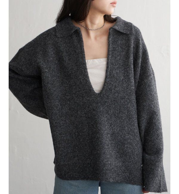 VENCE share style「杢ニットポロニット」|ニット・セーター|