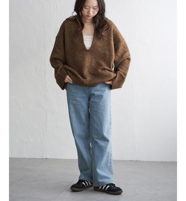 VENCE share style「杢ニットポロニット」|ニット・セーター|