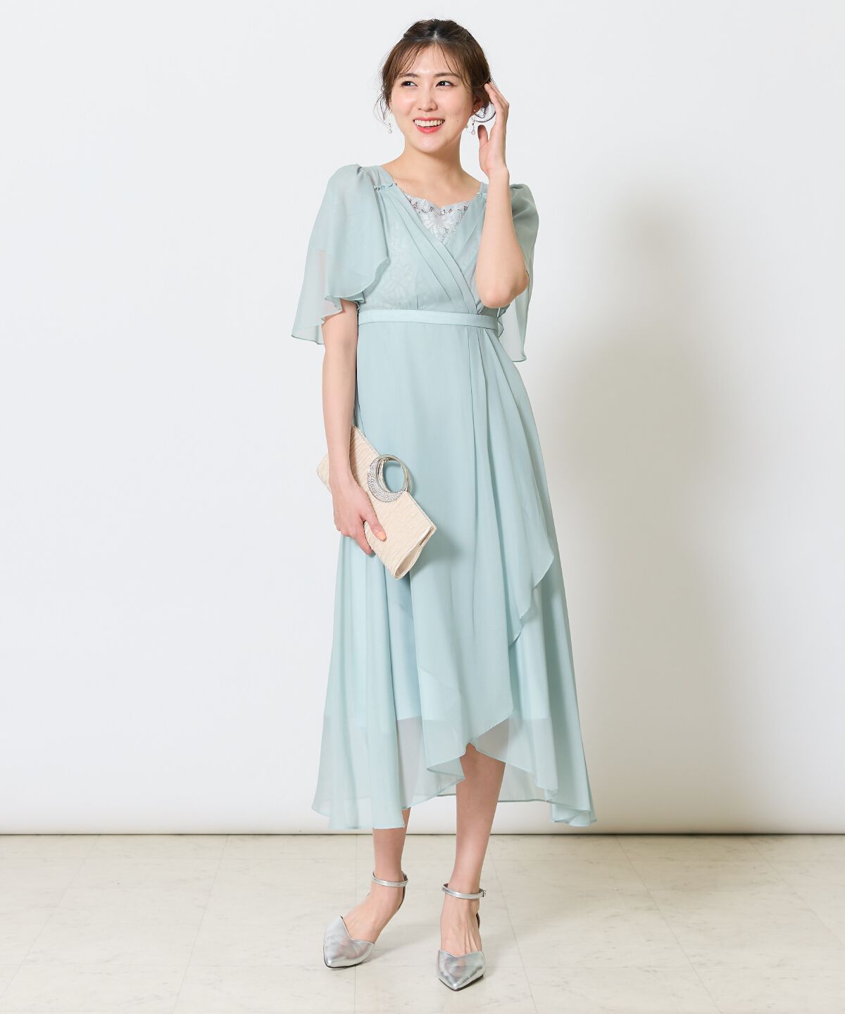 アンドクチュール「カシュクールレースレイヤードドレス」|ドレス|