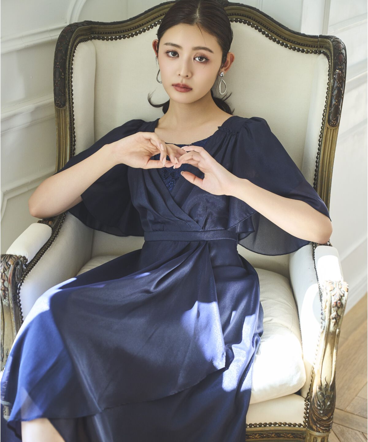 アンドクチュール「カシュクールレースレイヤードドレス」|ドレス|