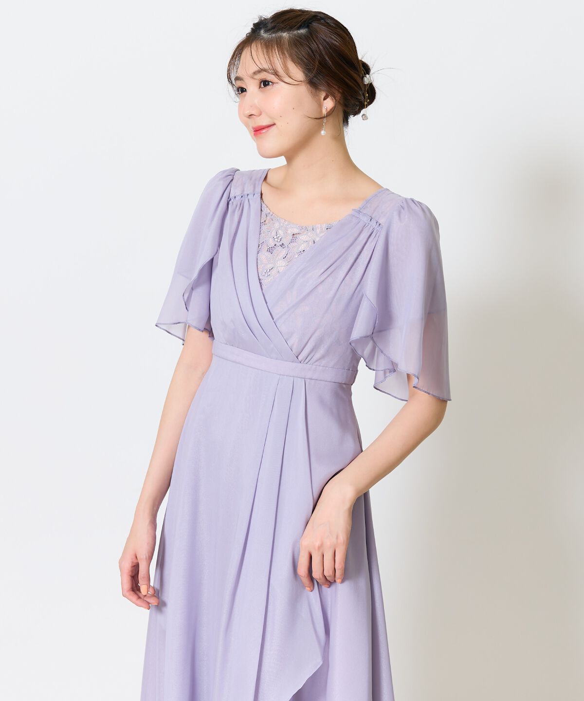 アンドクチュール「カシュクールレースレイヤードドレス」|ドレス|