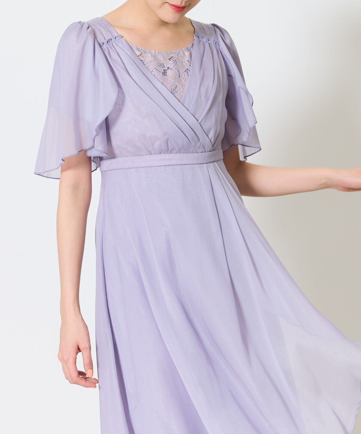 アンドクチュール「カシュクールレースレイヤードドレス」|ドレス|