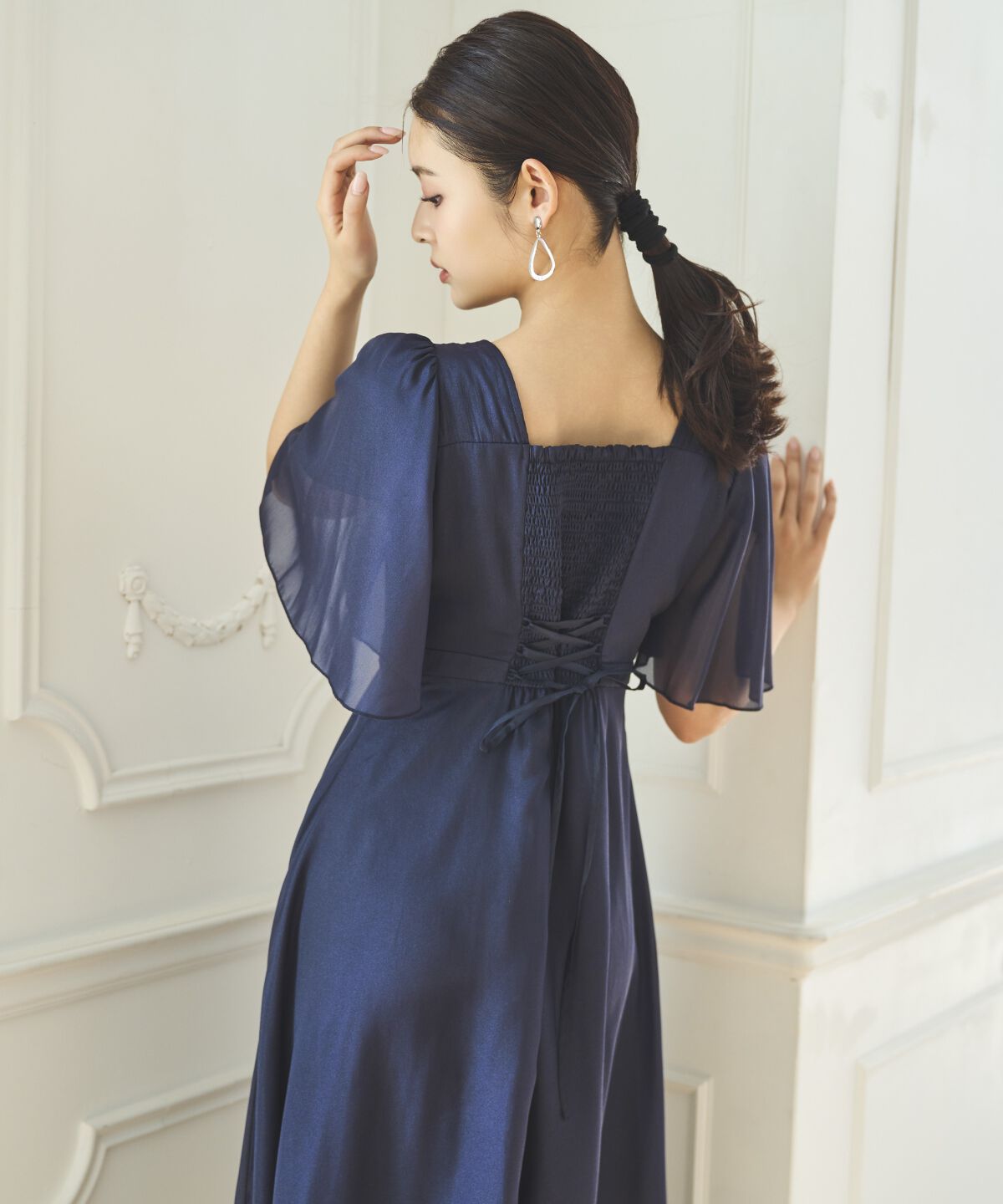 アンドクチュール「カシュクールレースレイヤードドレス」|ドレス|