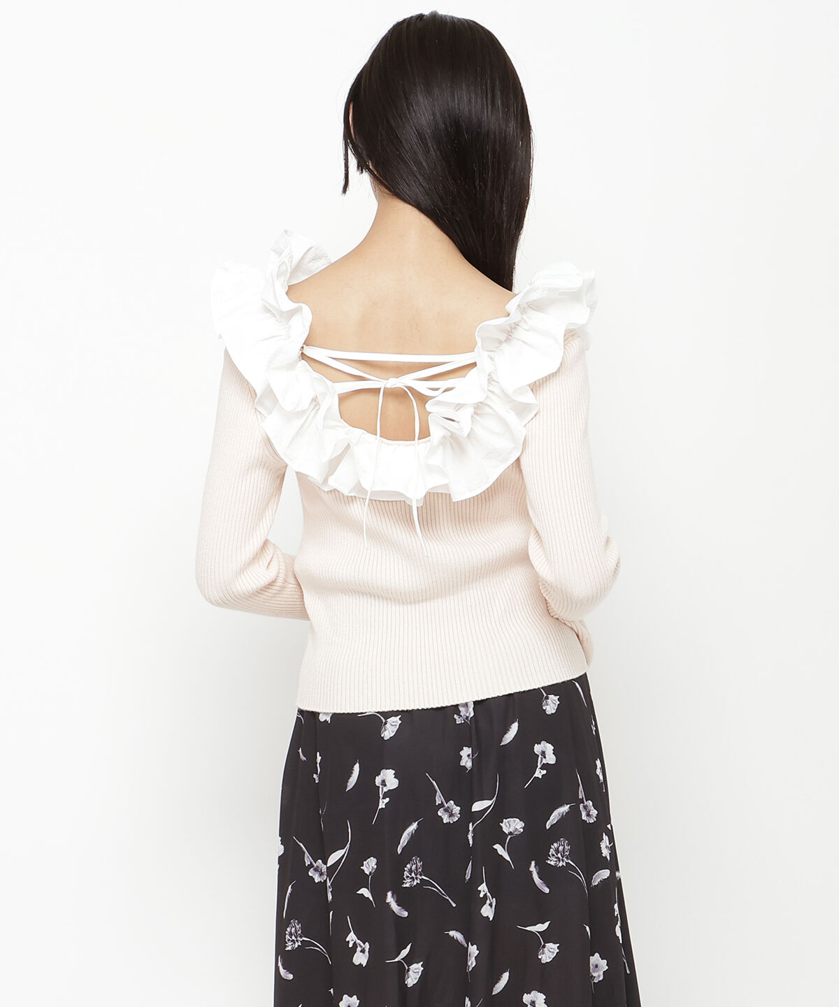 REDYAZEL「フリルドッキングリブニット」|ニット・セーター|