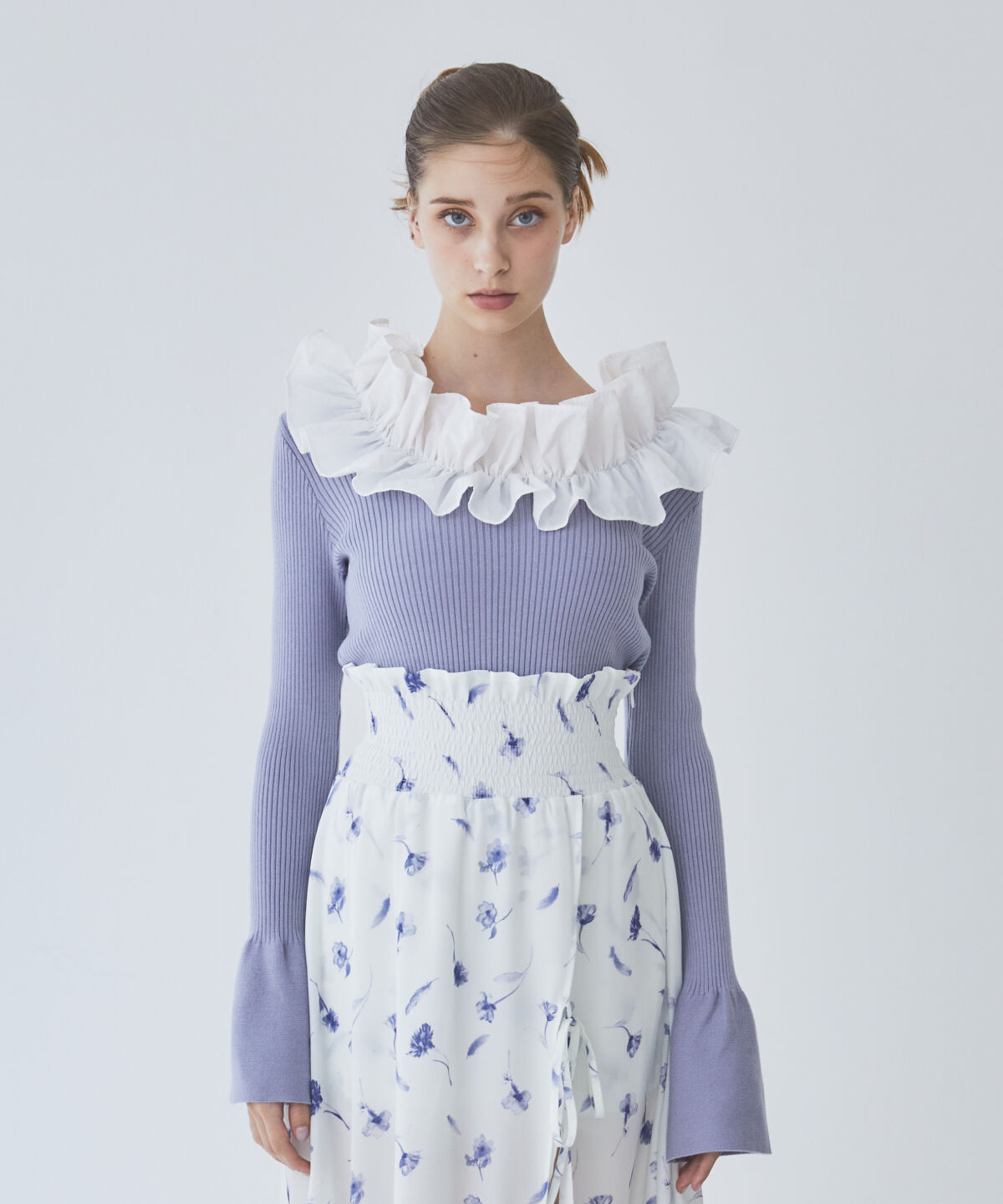 REDYAZEL「フリルドッキングリブニット」|ニット・セーター|