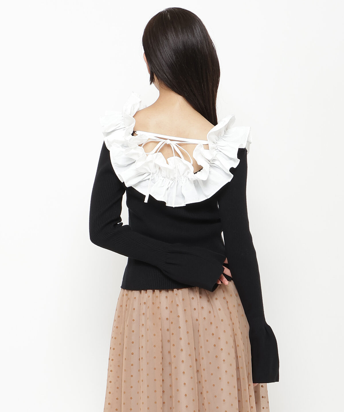 REDYAZEL「フリルドッキングリブニット」|ニット・セーター|