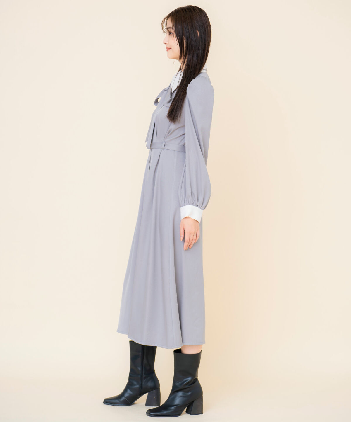 REDYAZEL「リボンタイパフスリーブワンピース」|ワンピース|