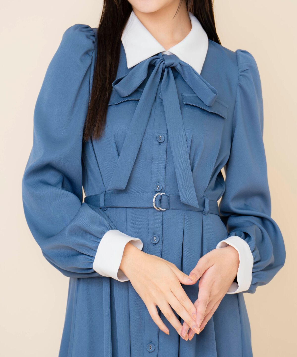 REDYAZEL「リボンタイパフスリーブワンピース」|ワンピース|