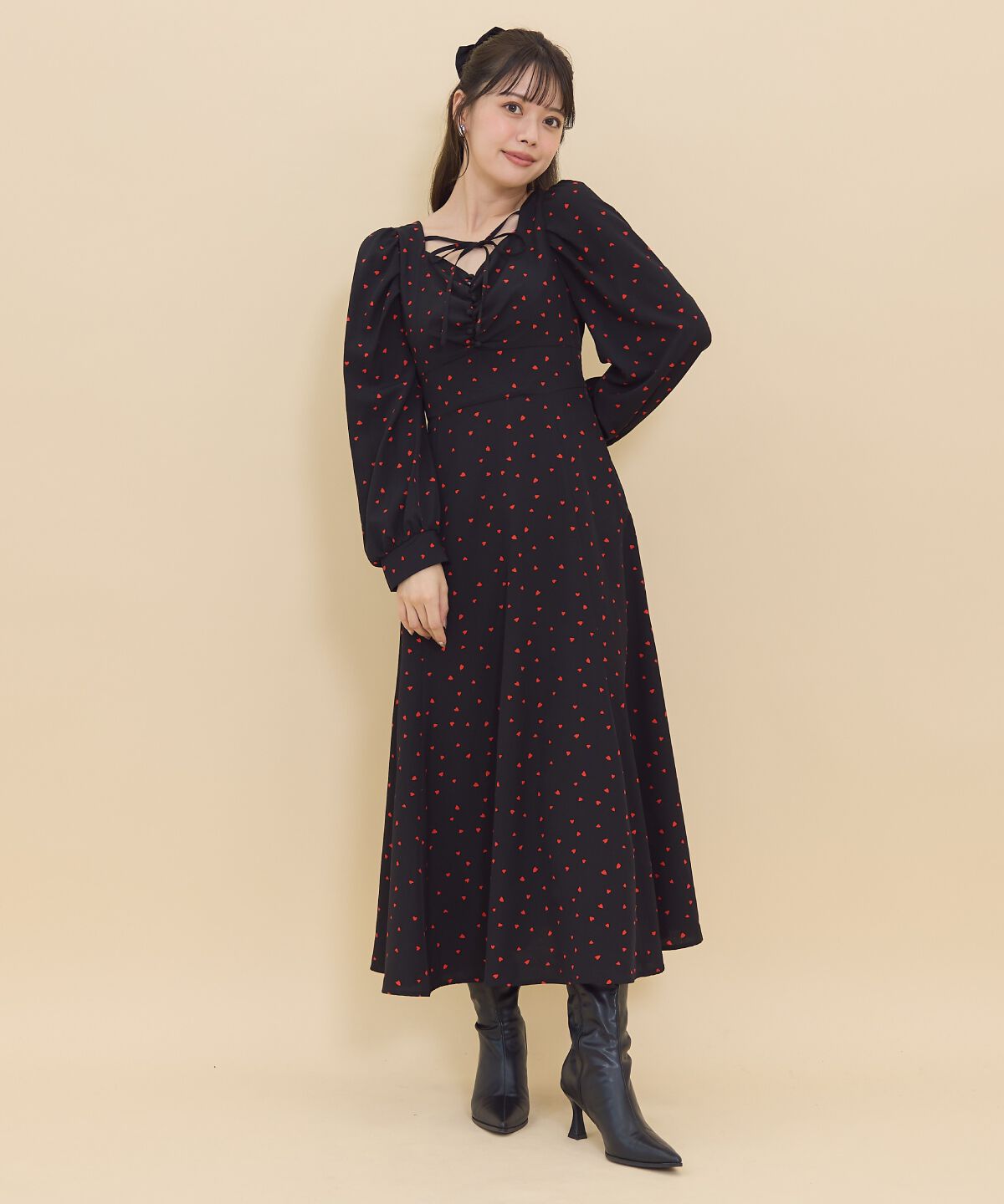 REDYAZEL「ランダムハートプリントワンピース」|ワンピース|