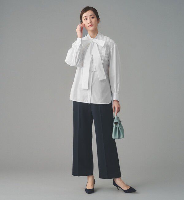 UNITED ARROWS「タックフリル ボウ ブラウス」|シャツ・ブラウス|