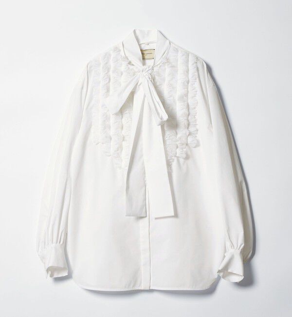 UNITED ARROWS「タックフリル ボウ ブラウス」|シャツ・ブラウス|