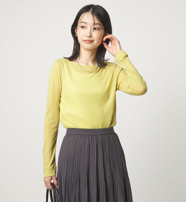 UNITED ARROWS green label relaxing「ウール フライス クルーネック カットソー  ウォッシャブル」|Tシャツ・カットソー|YELLOW