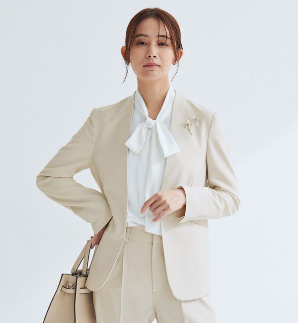 UNITED ARROWS green label relaxing「［size SHORTあり］パウドレ ノーラペル ジャケット ウォッシャブル ストレッチ」|ノーカラージャケット|NATURAL