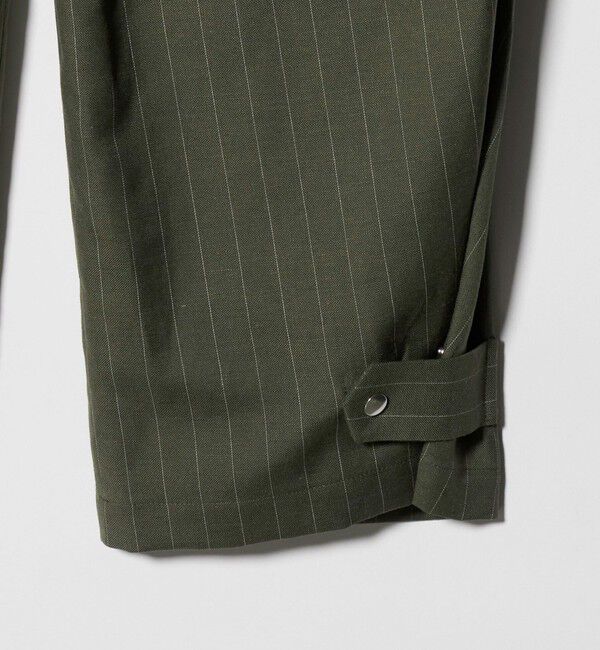 BEAUTY&YOUTH UNITED ARROWS「麻ブレンド ストライプ タブ タックパンツ」|スラックス|