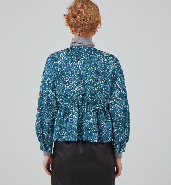 SOULEIADO「ポリエステルプリントビジュー ペプラムブラウス」|シャツ・ブラウス|