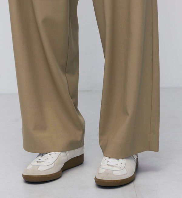 BACCA「ウールドスキン ワイドタックパンツ」|スラックス|