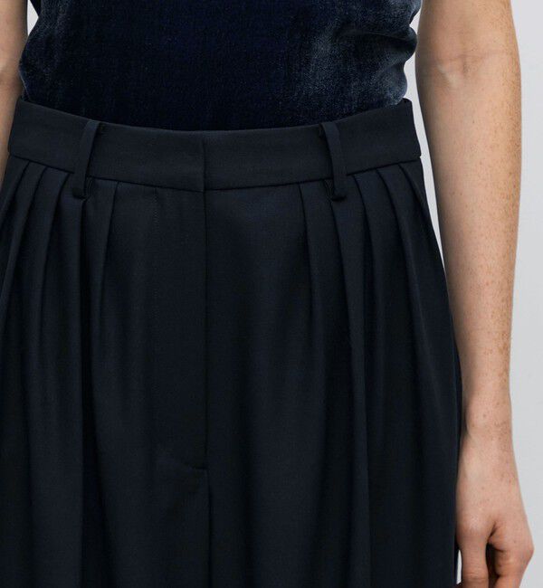 BACCA「ウールドスキン ワイドタックパンツ」|スラックス|