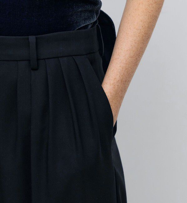 BACCA「ウールドスキン ワイドタックパンツ」|スラックス|