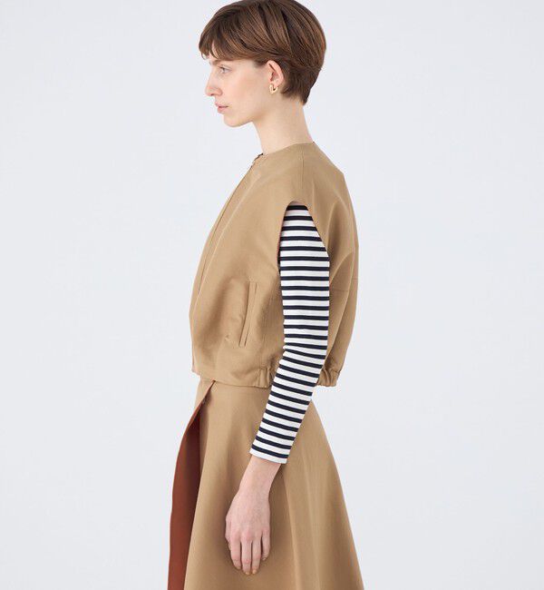 TOMORROWLAND collection「コットンリネンリバー ジップアップジレ」|ベスト・ジレ|