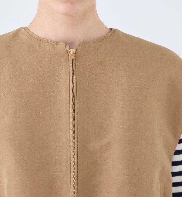 TOMORROWLAND collection「コットンリネンリバー ジップアップジレ」|ベスト・ジレ|