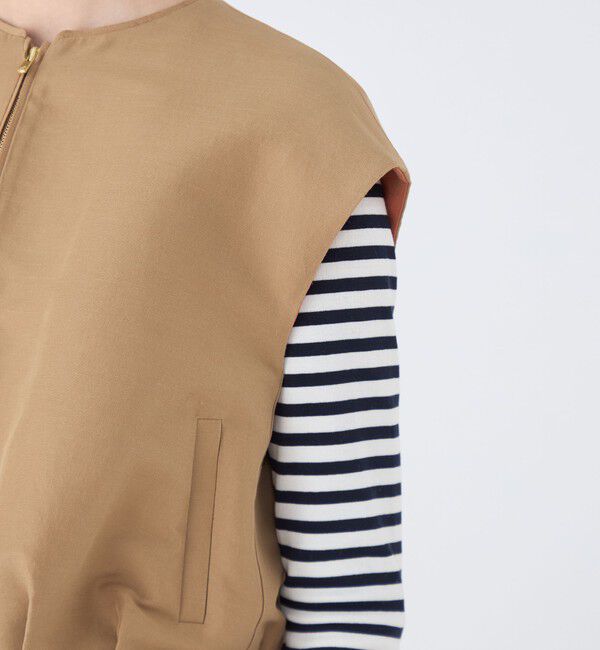 TOMORROWLAND collection「コットンリネンリバー ジップアップジレ」|ベスト・ジレ|