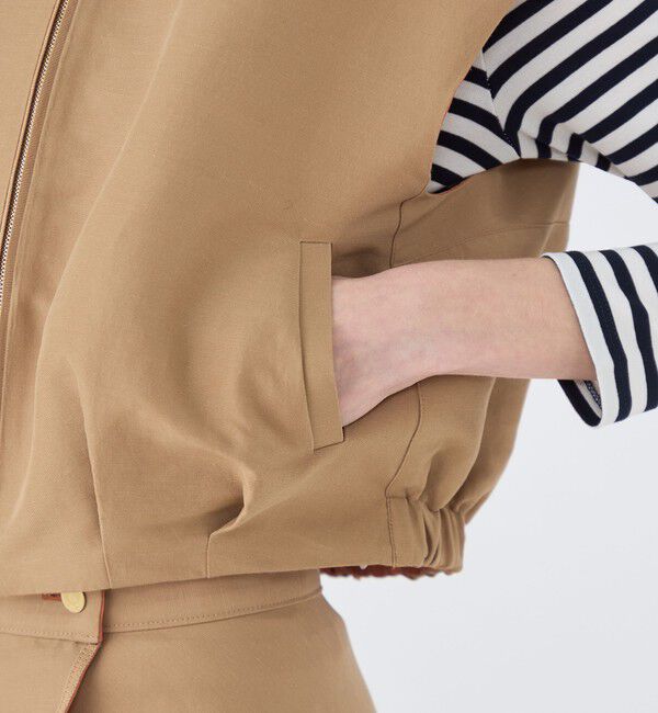 TOMORROWLAND collection「コットンリネンリバー ジップアップジレ」|ベスト・ジレ|