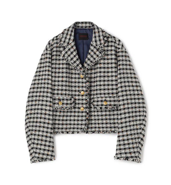 TOMORROWLAND collection「【WEB先行予約】クロレギンガムチェック ショートジャケット」|その他|18 ブラック系