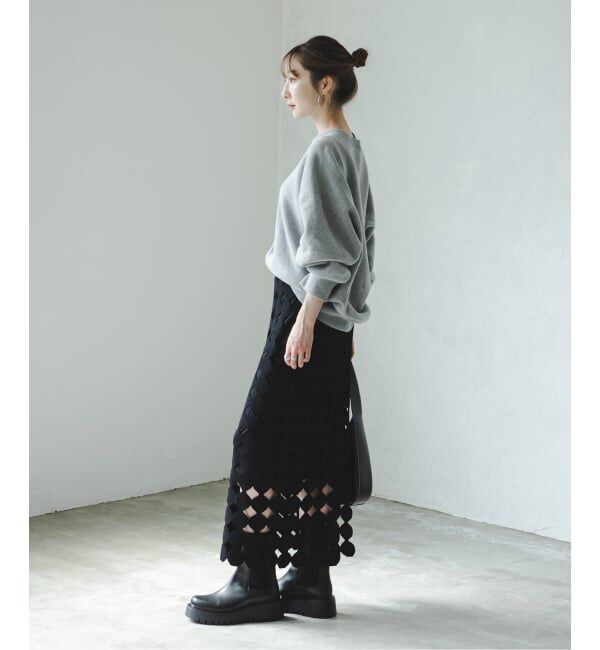 NOBLE「《追加》ドットモチーフニットスカート」|スカート|
