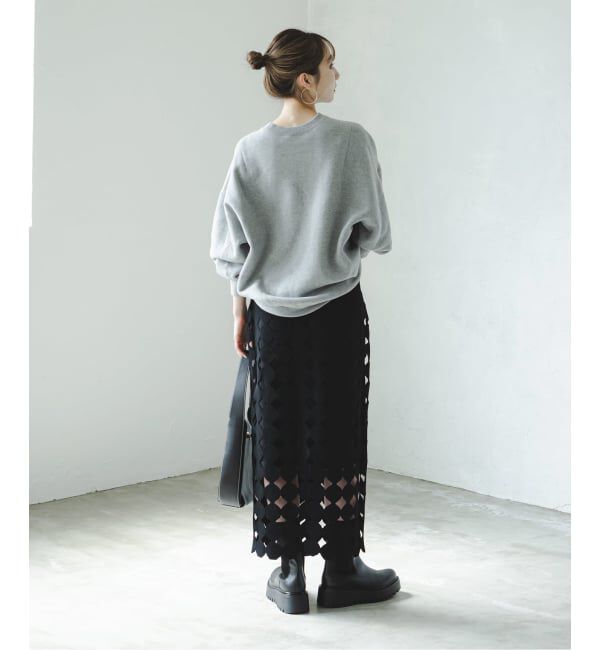 NOBLE「《追加》ドットモチーフニットスカート」|スカート|
