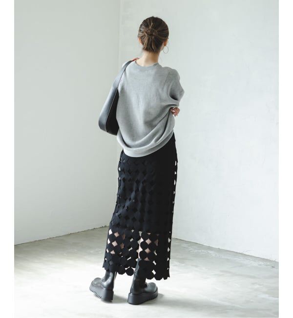 NOBLE「《追加》ドットモチーフニットスカート」|スカート|