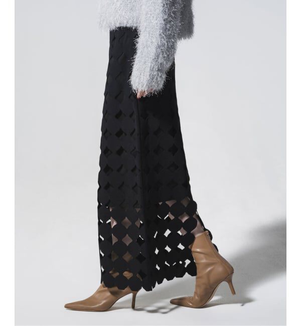 NOBLE「《追加》ドットモチーフニットスカート」|スカート|