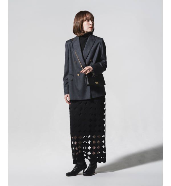 NOBLE「《追加》ドットモチーフニットスカート」|スカート|