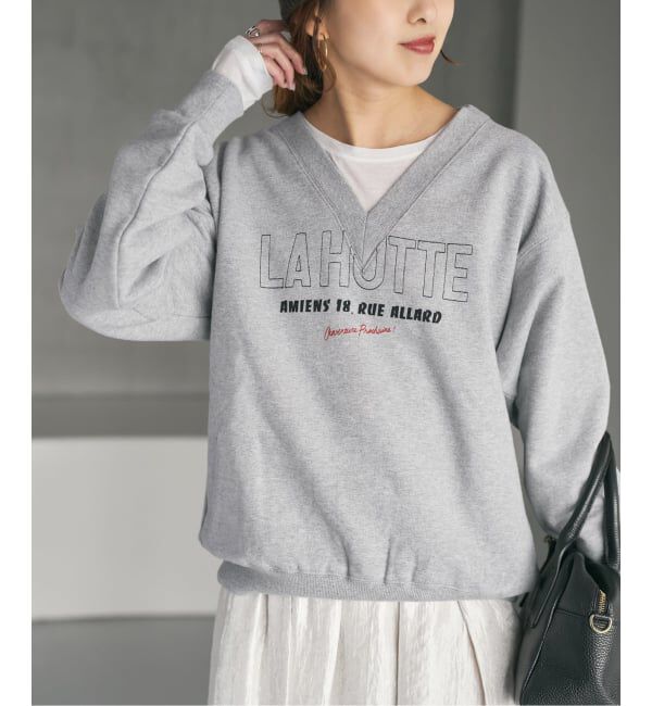 Spick and Span「《追加》La Hutte / ラ ユット 別注Vネックスウェット*」|スウェット・ジャージ|グレーA