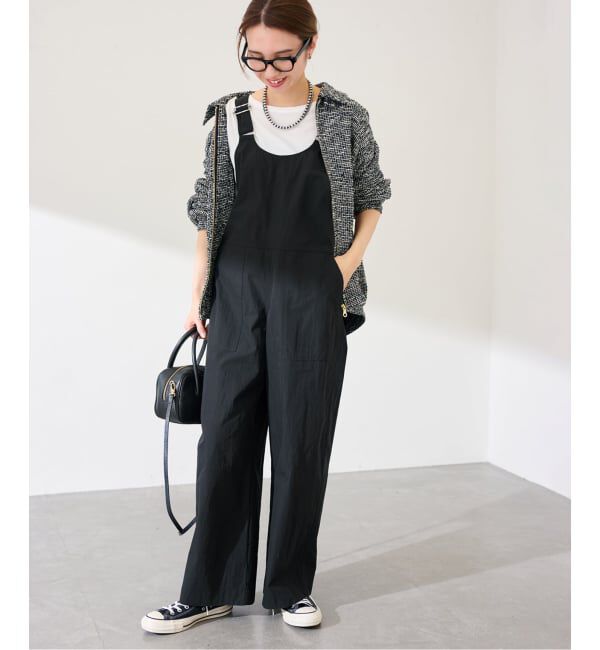 FRAMeWORK「≪予約≫ヴィンテージタイプライターサロペット」|オールインワン|ブラック