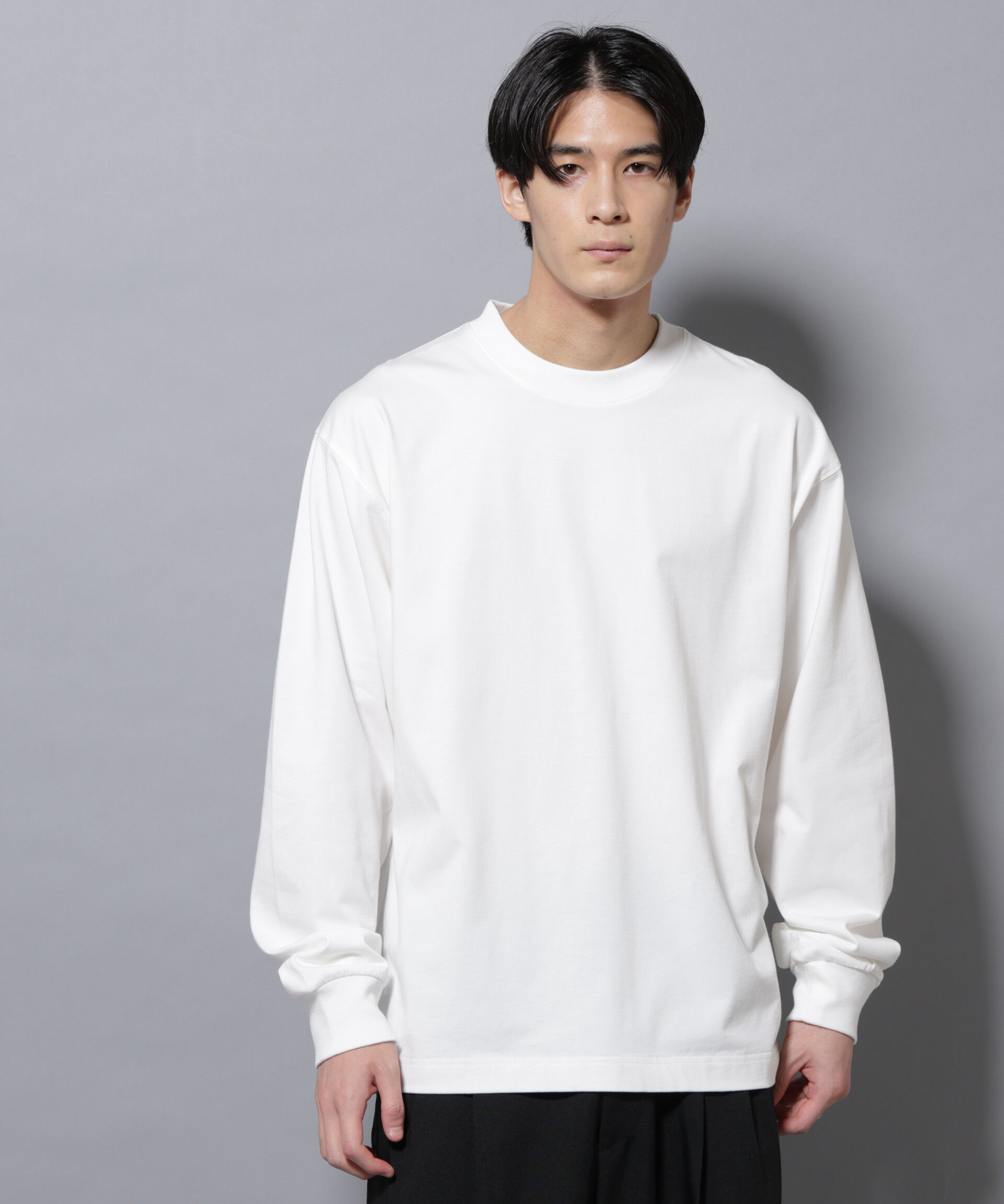 nano･universe「ビックシルエットワンポイントTシャツ 長袖」|Tシャツ・カットソー|ホワイト