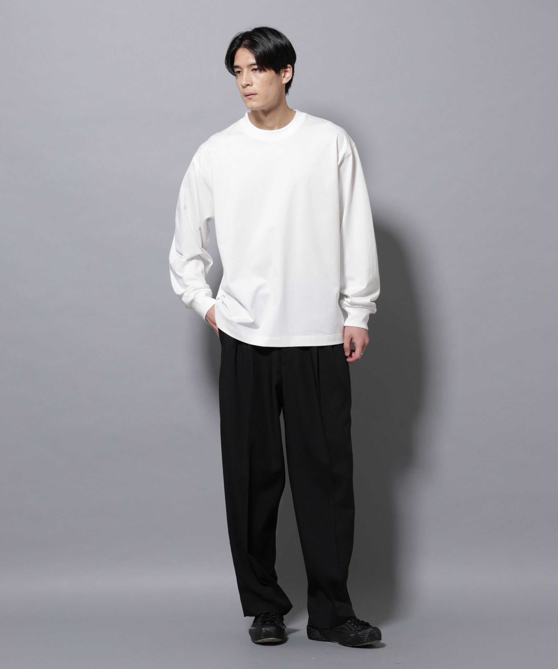 nano･universe「ビックシルエットワンポイントTシャツ 長袖」|Tシャツ・カットソー|