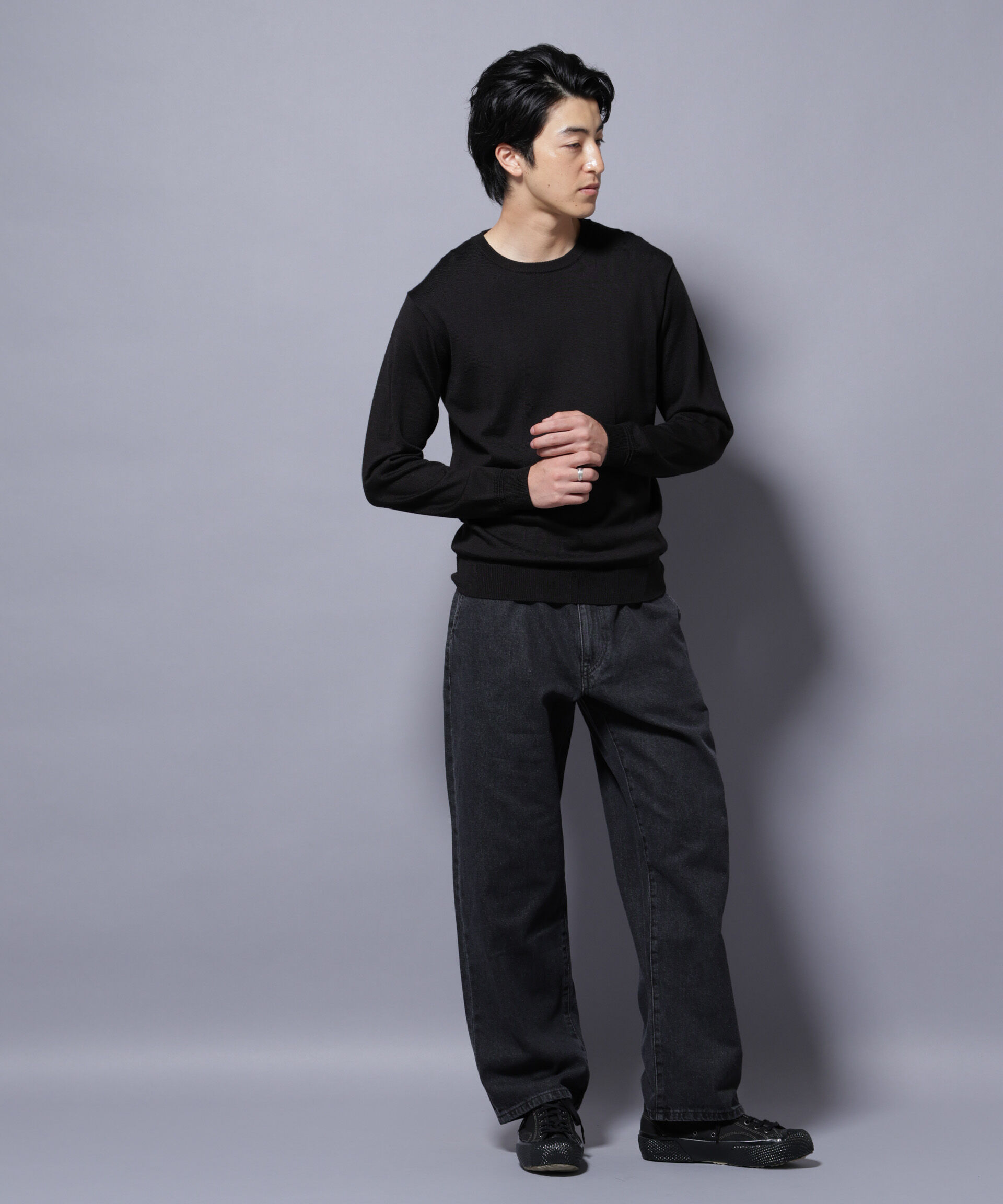 nano･universe「タスマニアミックスクルーネックニット」|ニット・セーター|