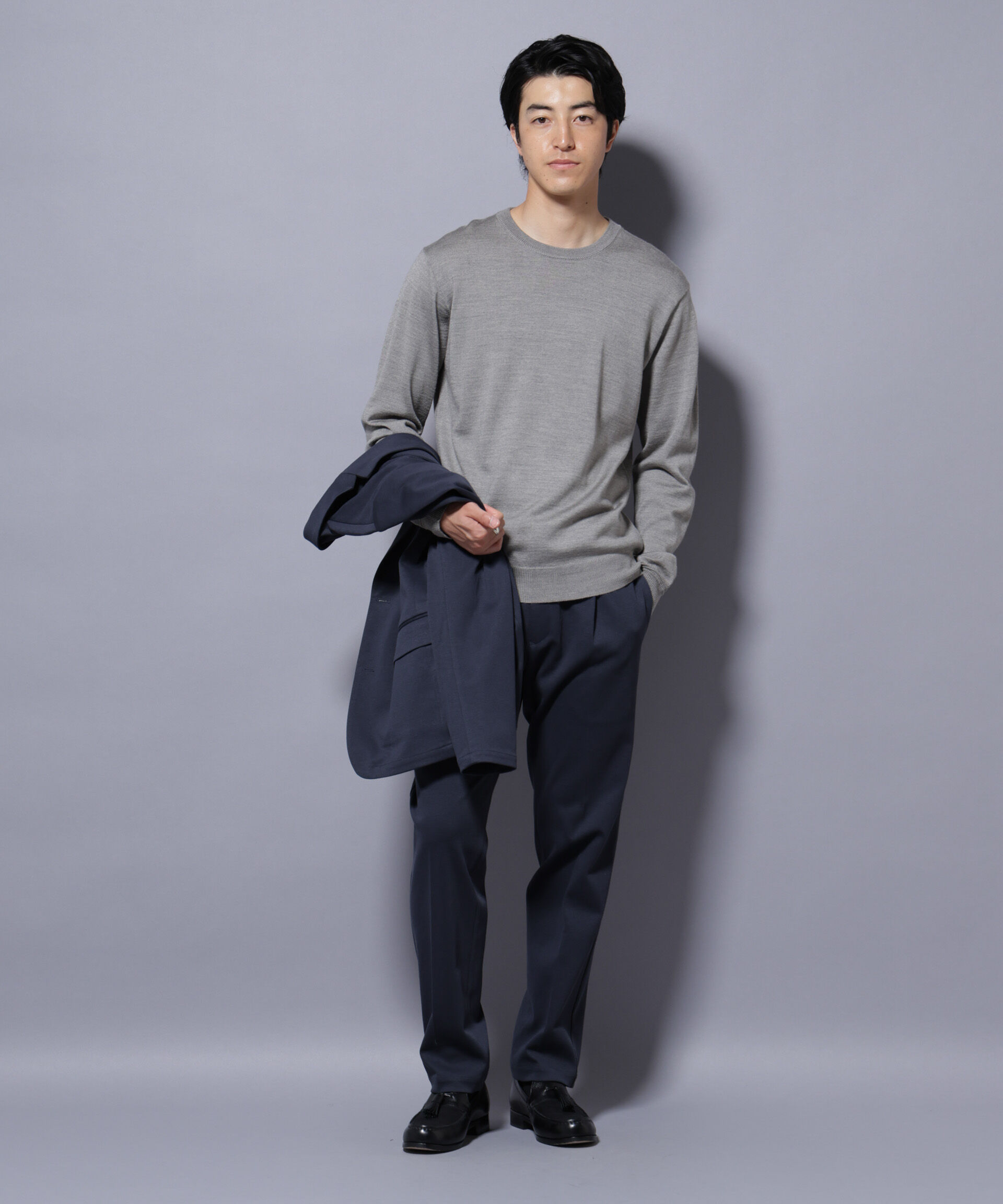 nano･universe「タスマニアミックスクルーネックニット」|ニット・セーター|