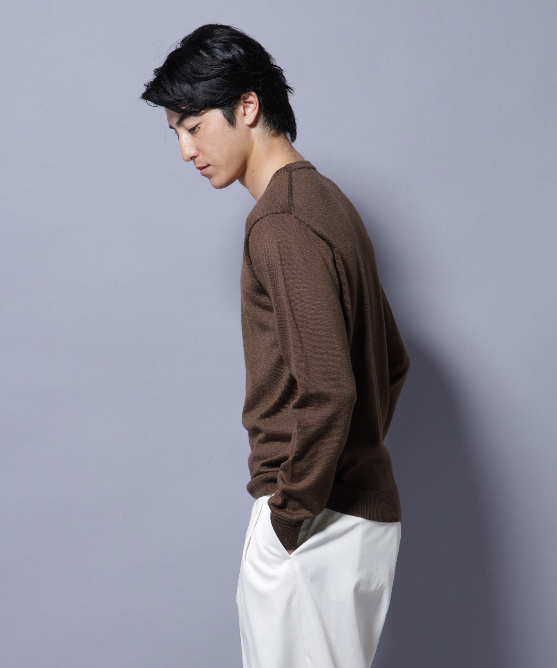 nano･universe「タスマニアミックスクルーネックニット」|ニット・セーター|