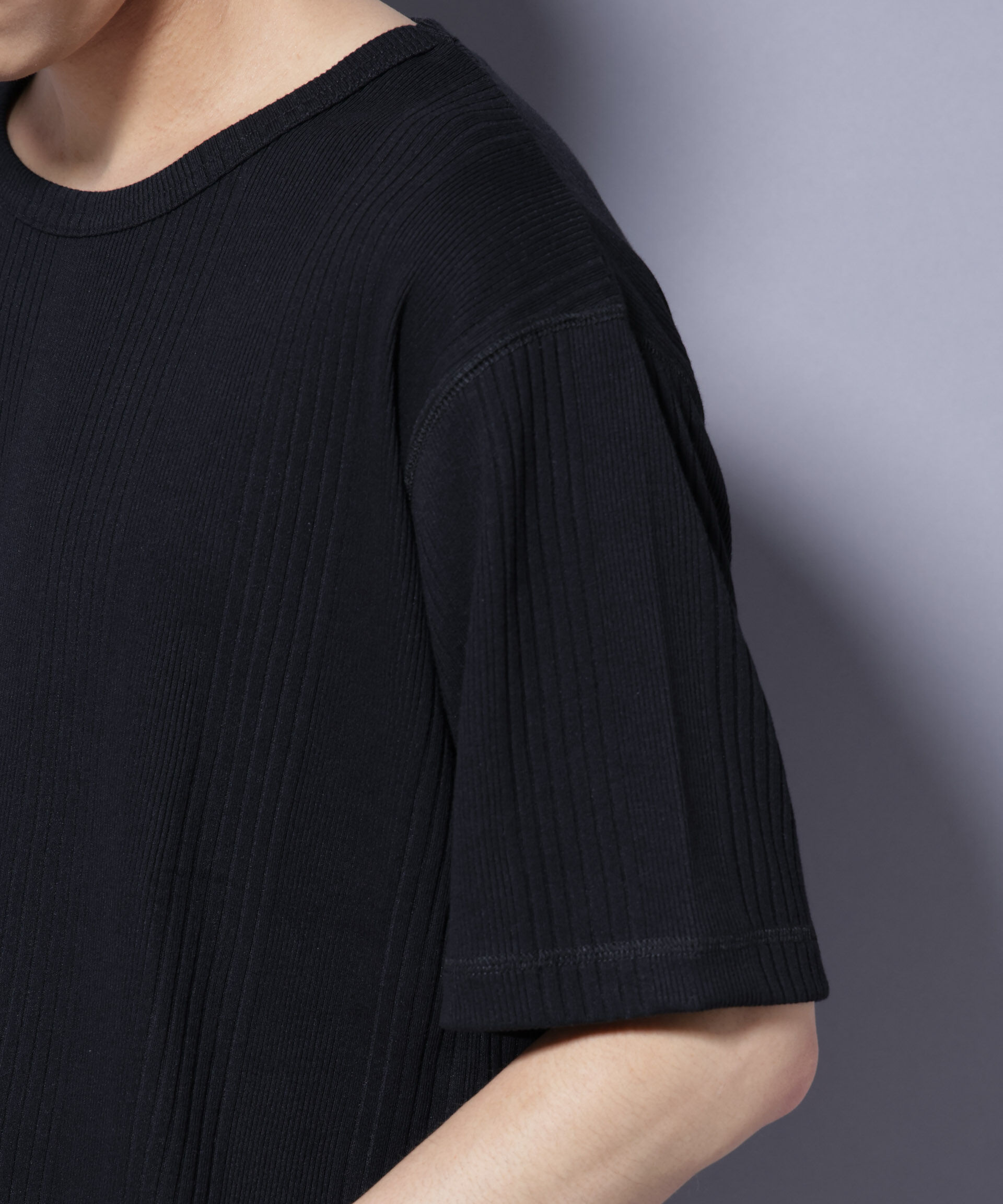 nano･universe「NORMANBROS/NORMANBROS別注 テレコUネックTシャツ 半袖」|Tシャツ・カットソー|