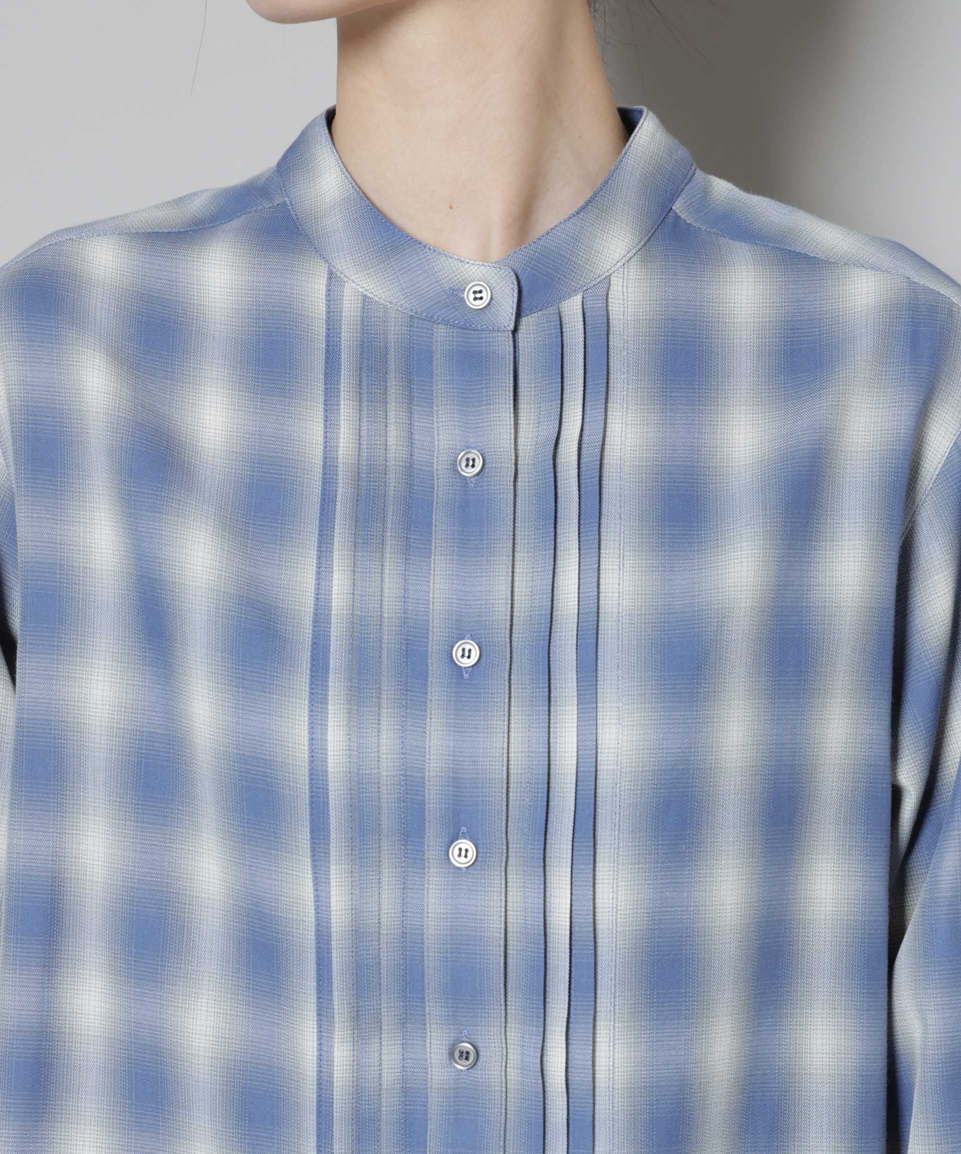 nano･universe「ピンタックデザインチェックプルオーバーブラウス」|シャツ・ブラウス|