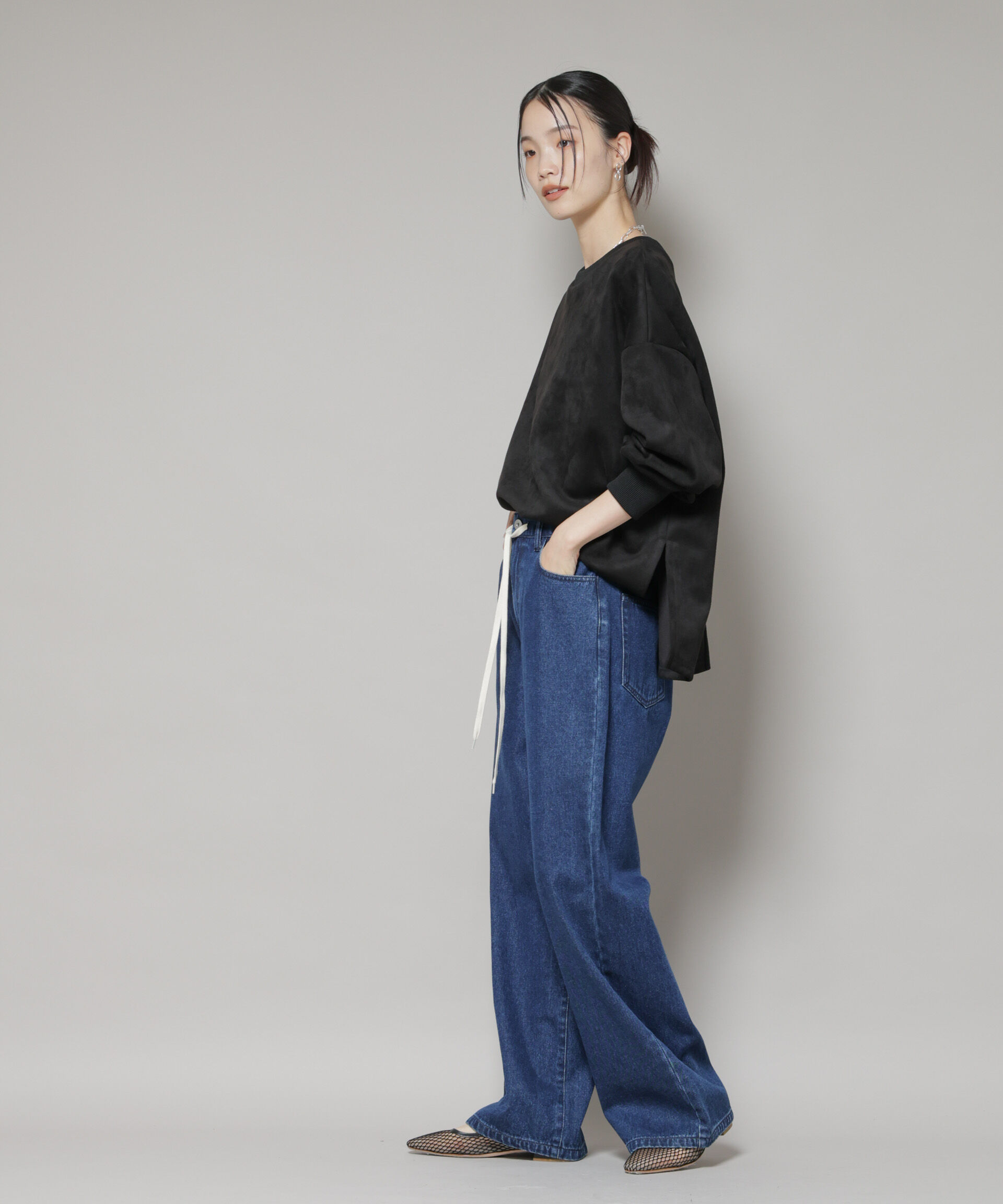 nano･universe「カットスエードサイドスリットワイドプルオーバー(セットアップ可)」|Tシャツ・カットソー|