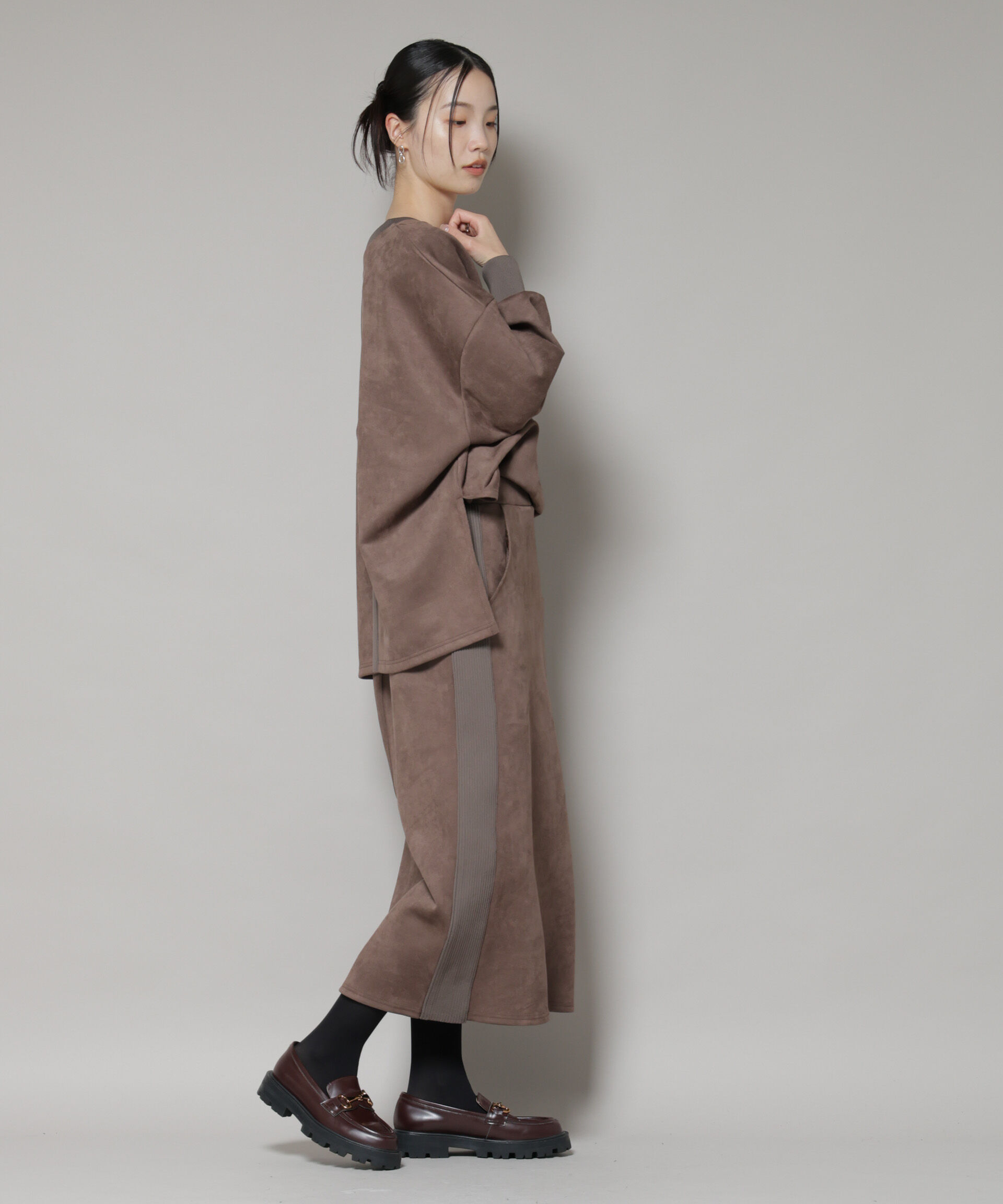 nano･universe「カットスエードサイドスリットワイドプルオーバー(セットアップ可)」|Tシャツ・カットソー|