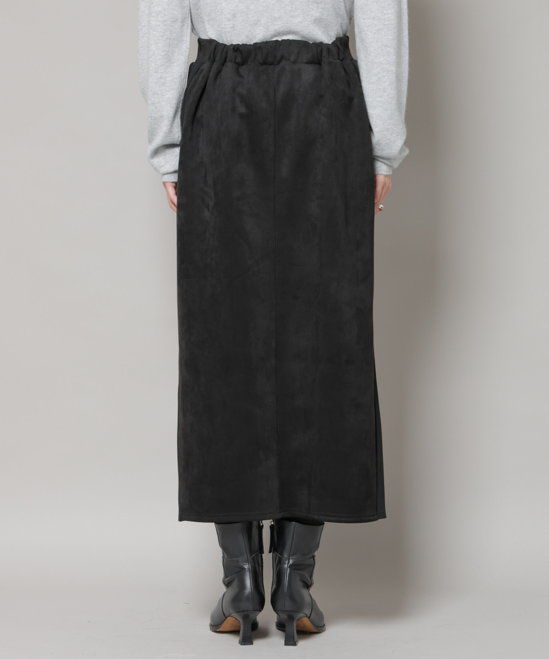 nano･universe「カットスエードサイドニットラインナロースカート(セットアップ可)」|スカート|