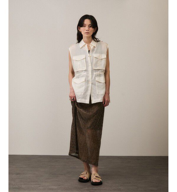 SALON adam et rope'「シアーラメスカート［ストレッチ］」|スカート|