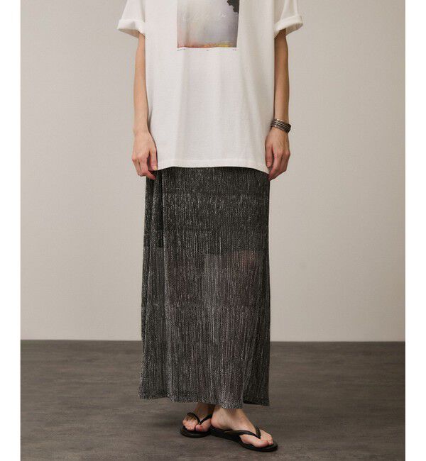 SALON adam et rope'「シアーラメスカート［ストレッチ］」|スカート|