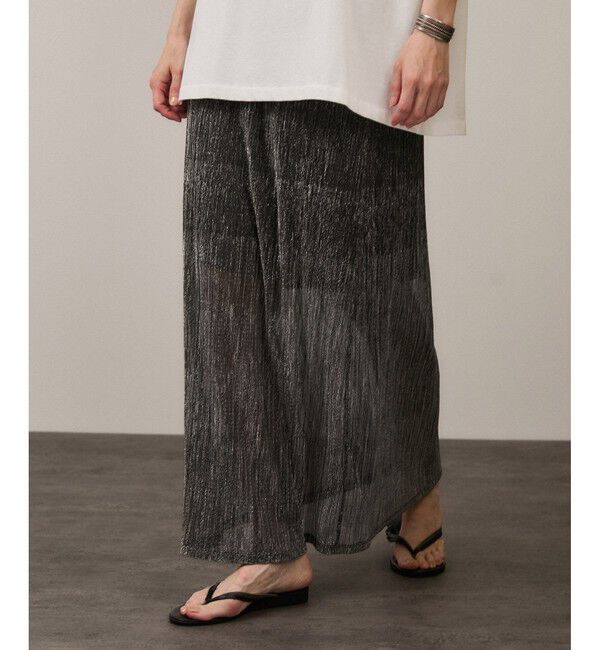 SALON adam et rope'「シアーラメスカート［ストレッチ］」|スカート|シルバー(93)