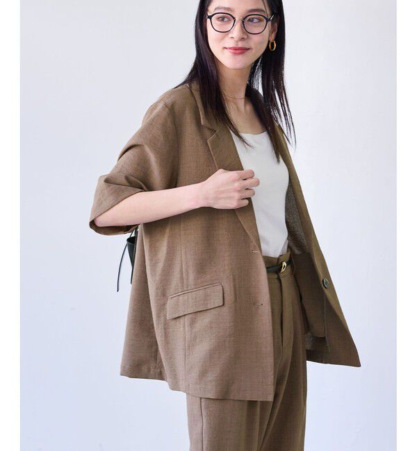 VIS「【美easy】ハーフスリーブジャケット/セットアップ対応・洗える」|テーラードジャケット|