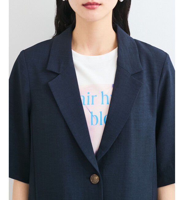 VIS「【美easy】ハーフスリーブジャケット/セットアップ対応・洗える」|テーラードジャケット|