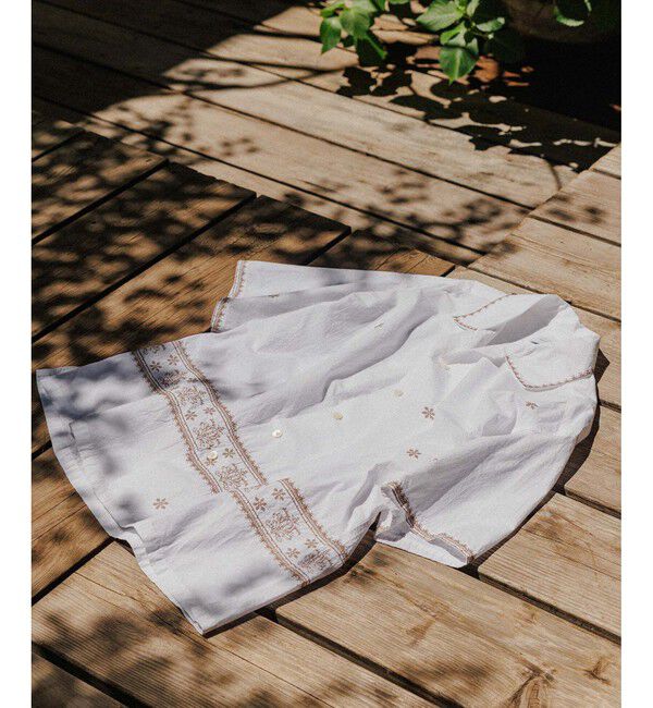 ADAM ET ROPE'「クロスステッチ ボックスシルエット オープンカラーシャツ」|シャツ・ブラウス|